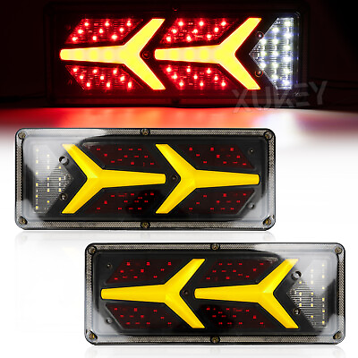 Pair 76LED Truck Tail Brake LED Sequential Flowing LED Turn Signal Trailer Light $24.95