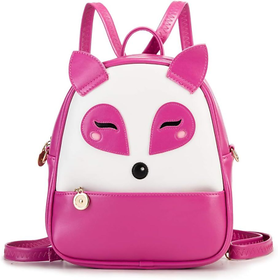 #ad KL928 Girls Mini Backpack Toddler 3D Animal Casual Daypack PU Leather Fuchsia $30.48