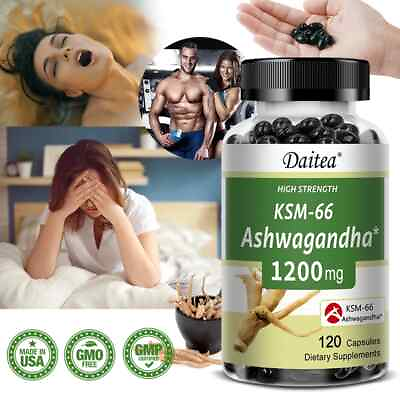 #ad Ashwagandha KSM 66 Extract Reduces Anxiety and Stress Dietary Supplement $8.26