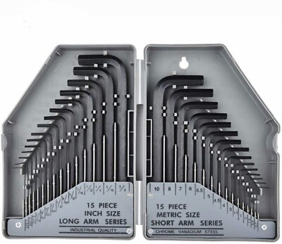 #ad Hex Key Wrench Set Premium Allen Wrench Set 30 Piece 0.028 3 8 Inch 0.7 10mm $13.99