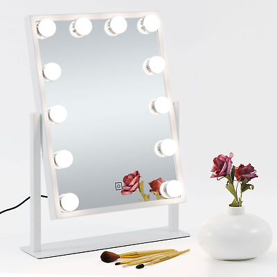 #ad Hollywood Makeup Vanity Mirror with Lights Stage Dimmer LED Bulb White $45.58