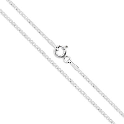 #ad Sterling Silver Box Chain 1.3mm Genuine Solid 925 Italy Classic New Necklace $12.29