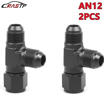 #ad 2PCS 3 Way Tee T Piece Fitting Adapter AN12 12AN Female to 2X AN12 12 AN Male $26.99