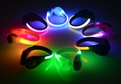 #ad PAIR SHOE LIGHT FOOT ANKLE BATTERY LED glow light Safety FOR Running Cycling $10.45