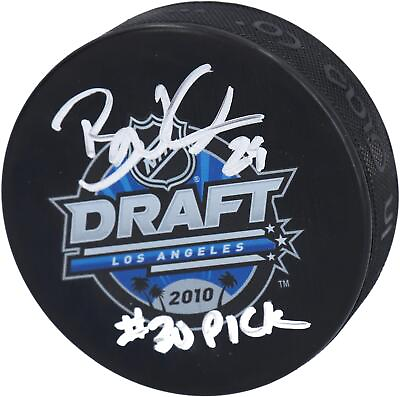 #ad Brock Nelson NY Islanders Signed 2010 Draft Logo Hockey Puck amp; quot;#30 Pickquot; Insc $63.99