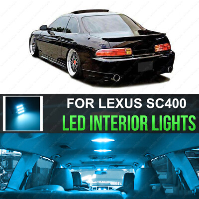 #ad 10x Cool Ice Blue LED Interior Light Kit For 1992 2000 Lexus SC300 SC400 TOOL $11.21
