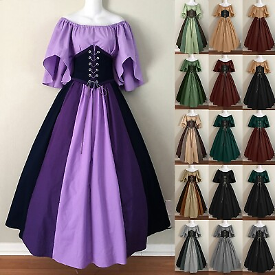 #ad Womens Renaissance Medieval Victorian Vintage Fancy Dress Gothic Cosplay Costume $37.59