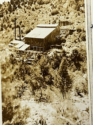 #ad 2J Photo 1930 Old Deserted Gold Stamp Mill Gold Mountain Map On Back 1930 40#x27;s $37.50