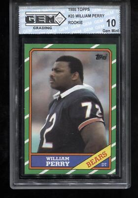 #ad William Perry RC 1986 Topps #20 Refrigerator The Fridge Bears Rookie GEM MINT 10 $47.49