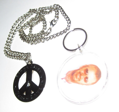 #ad Ringo Starr Necklace Peace Love with keychain lot $79.99