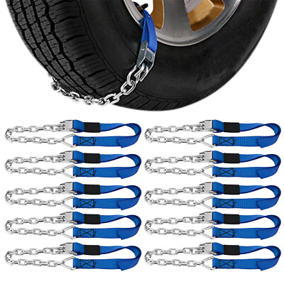 #ad 10x Universal Tire Snow Chains For Car Truck SUV RV Anti skid Emergency Traction $26.99
