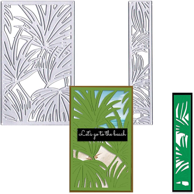 #ad Summer Palm Leaf Cutting Dies Frond Background Die Cuts for Card Making 2 Palm $18.99
