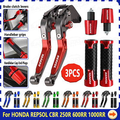 #ad For HONDA REPSOL CBR 929RR 954RR 600RR 1000RR Handle Grips Brake Clutch Levers $51.29