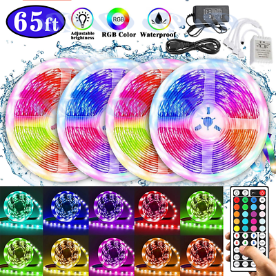 #ad 65 ft Led Strip Lights RGB Led Room Lights 5050 Waterproof Led Tape Lights kit $56.99