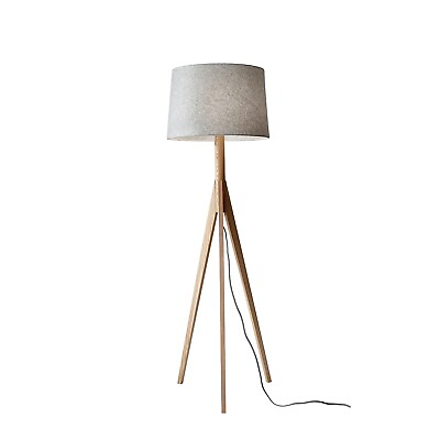 #ad Adesso Home Adesso Eden 59.25quot;H Wood Floor Lamp with Drum Shade 3208 12 $298.07
