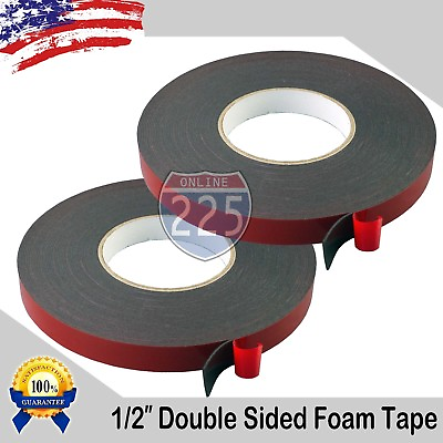 #ad 2 Rolls 1 2quot; Wide Double Sided acrylic Foam High Strength Adhesive Tape 60 Foot $14.75