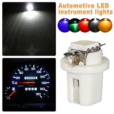 #ad 10PCS T5 B8.5D 5050 1SMD Car LED Dashboard Dash Gauge Instrument Light Bulbs $9.59