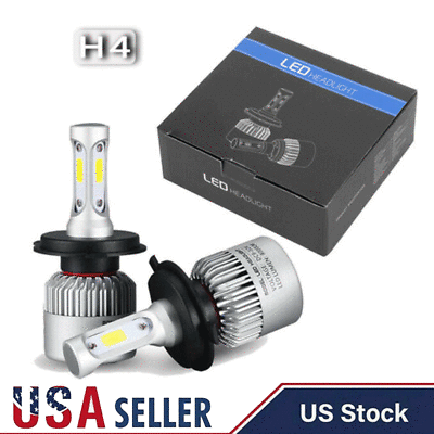 #ad 2x H4 9003 LED Headlight Kit 2400W 295000LM High Low Beam Bulb 6000K Lamp White $11.99