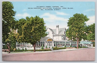 #ad Tillson#x27;s Amber Lantern Restaurant Flushing Long Island New York NY Postcard $10.95
