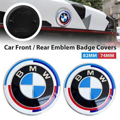 #ad 2PCS Front Hood amp; Rear Trunk 82mm amp; 74mm Badge Emblem For BMW 50th Anniversary $9.88