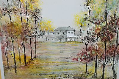 #ad VTG Beautifully Framed Artist Signed Country Side Watercolor Painting Numbered $275.00
