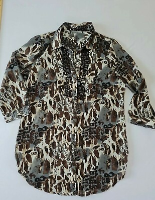 #ad Ladies Blouse Simply Size 16 Button Front 3 4 Sleeve Sheer 7971 GBP 9.10
