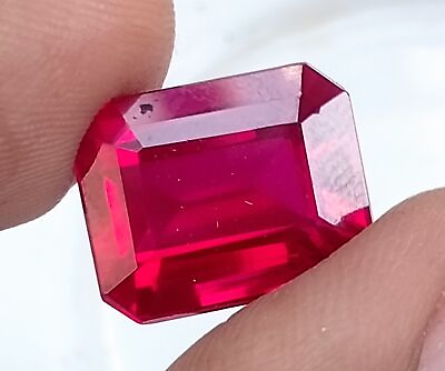 #ad Certified Natural Mozambique Red Ruby 9 Ct Emerald Cut Loose Gemstone B188 $19.19