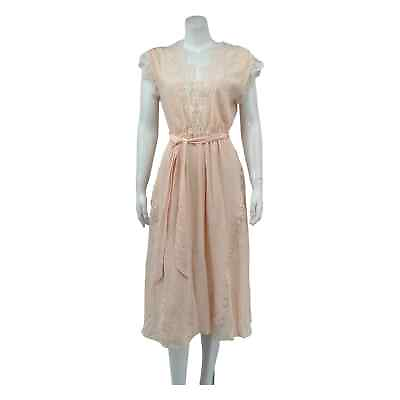 #ad Joie Womens Magdelen Midi Dress Size Small Peach Cream Blush Silk Lace Feminine $150.00