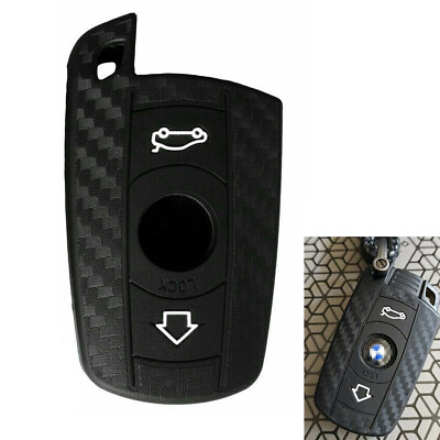 #ad #ad Carbon Fiber Soft Silicone Remote Key FOB Case For BMW 1 3 5 6 Series X5 X6 Z4 $7.99