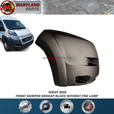 #ad For 2019 2022 RAM Promaster Front Right Bumper Endcap Black Without Fog Lamp $194.99