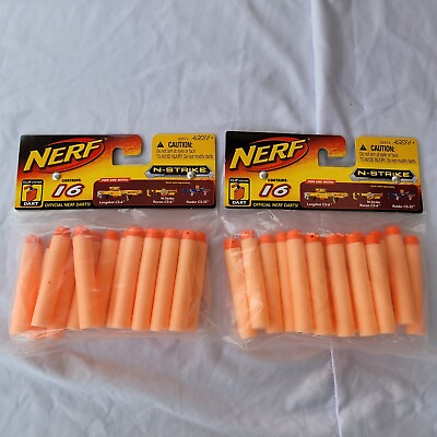 #ad Nerf N Strike 2 Packs of 16 Nerf Darts Each Pack Lot Of 2 New Packs $15.19