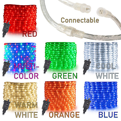 10#x27; 20#x27; 25#x27; 50#x27; 100#x27; 150ft Outdoor LED Rope Light Water Resistant Extend to 300#x27; $19.95