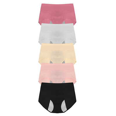 #ad Pack of 5 Womens Period Panties Leakproof Underwear Menstrual Cotton Panty Lot $17.99