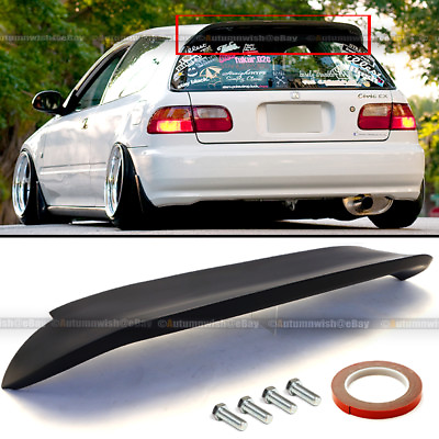#ad Fit 92 95 Civic 3DR Hatchback Duckbill Spoon Style Matte BLK Rear Spoiler Wing $84.99