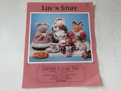#ad Victorian Mouse Bunny Cat Doll Sewing Pattern to fit over Butter Cookie Tins $15.75