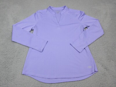 #ad Reel Legends Shirt Womens Adult Large Purple V Neck Long Sleeve Fish Logo Casual $18.77