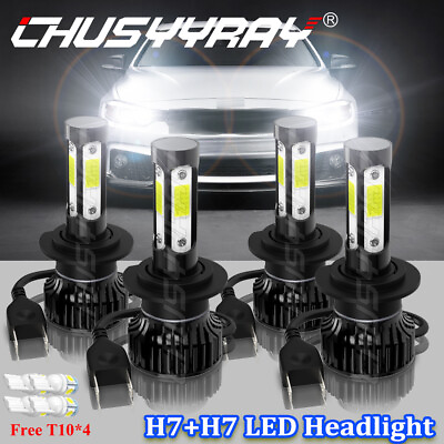 #ad 4X H7 H7 LED Headlights Hi Lo Beam White 6000K Bulbs For Smart Forfour 2005 2007 $24.99