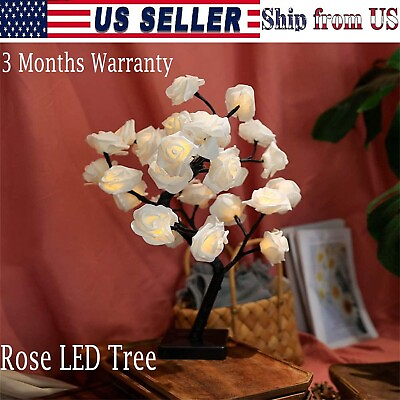 #ad Rose Tree Lamp 24 LED Artificial Tree Night Light Centerpiece Great Dß©cor Home $17.49
