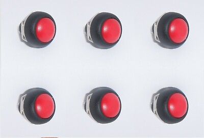 6 OFF ON SPST Round Red Momentary PushButton Switch Normally Open $3.99