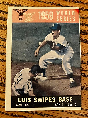 #ad 1960 TOPPS #389 LUIS APARICIO SWIPES BASE W MAURY WILLS $8.00