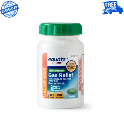 #ad NEW Equate Extra Strength Gas Relief Softgels Value Size 125 mg 150 Count $9.99
