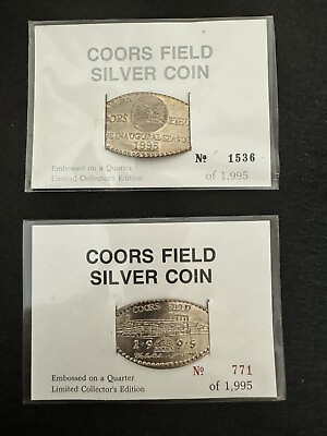 #ad 1995 Colorado Rockies Coors Field Inaugural Season Silver Coins $25.00