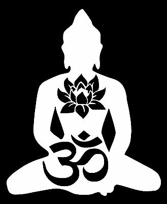 #ad BUDDHA Vinyl Decal Sticker Window Wall Bumper Lotus Om Symbol God Buddhism Yoga $3.69
