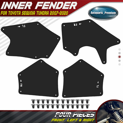 #ad 4x Front amp; Rear Fender Liner Guard for Toyota Sequoia Tundra 07 20 Pickup SUV $17.99