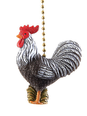 #ad Clementine Design Farm Rooster Ceiling Fan Light Dimensional Pull Resin $12.99