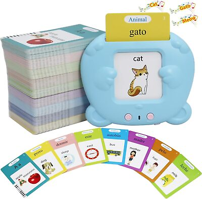 #ad Spanish amp; English 510 Words Alphabet Bilingual Talking Flash Cards for 3 8 Years $23.99