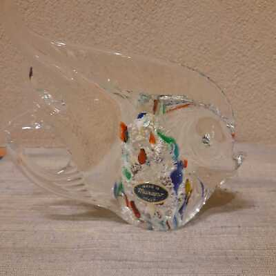 #ad Murano Glass Venetian Object Art Glass antique fish 15cm F S w Tracking $260.24
