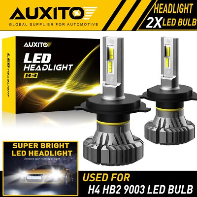 #ad AUXITO High Low Beam H4 9003 LED Headlight Bulbs Kit 6500K Super Bright B3 EOA $37.99