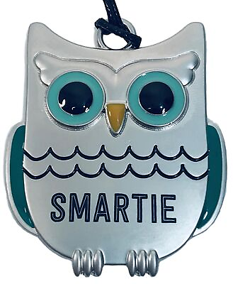 #ad Hallmark Silver Owl SMARTIE Metal Christmas Ornament $14.00