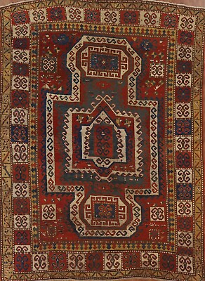 #ad Pre 1900 Antique Kazak Area Rug 6x9 Vegetable Dye Hand knotted Tribal Carpet $3849.00